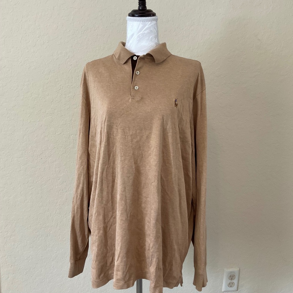 Polo Ralph Lauren Long Sleeve Shirt Mens XL Brown Heather Classic Fit Pony Logo